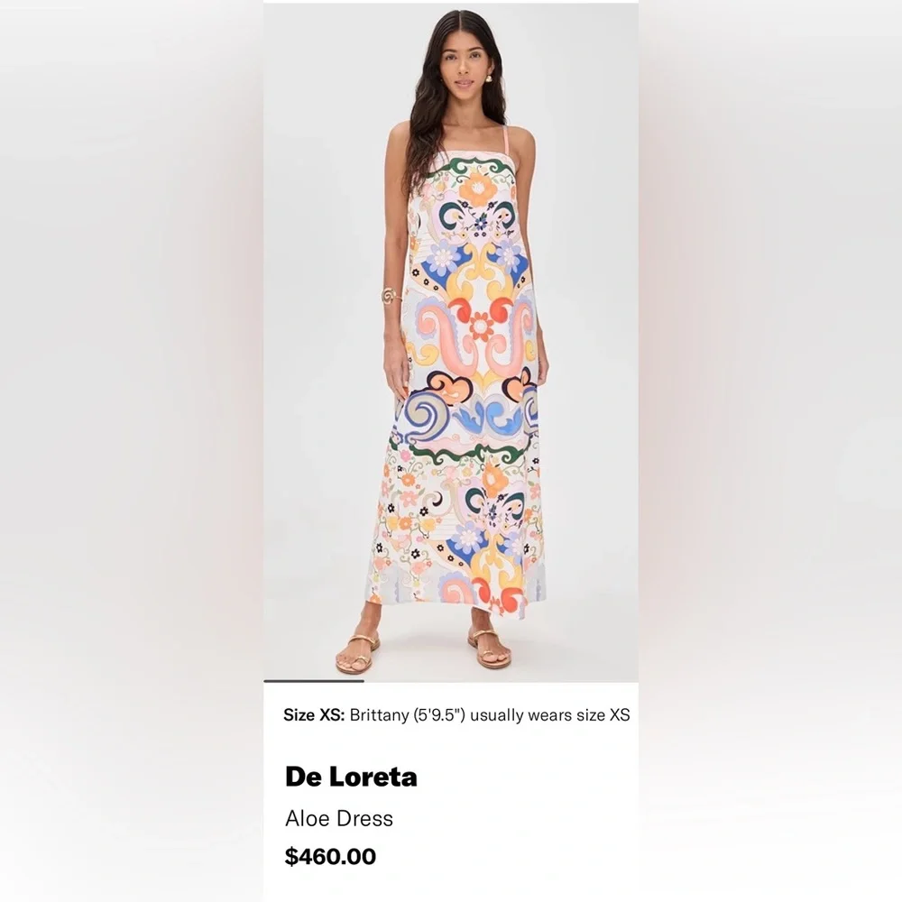 STUNNING! NWT Tuckernuck De Loreta Watercolor Aloe Strapless Dress XL 12 14 16 - Picture 4 of 8